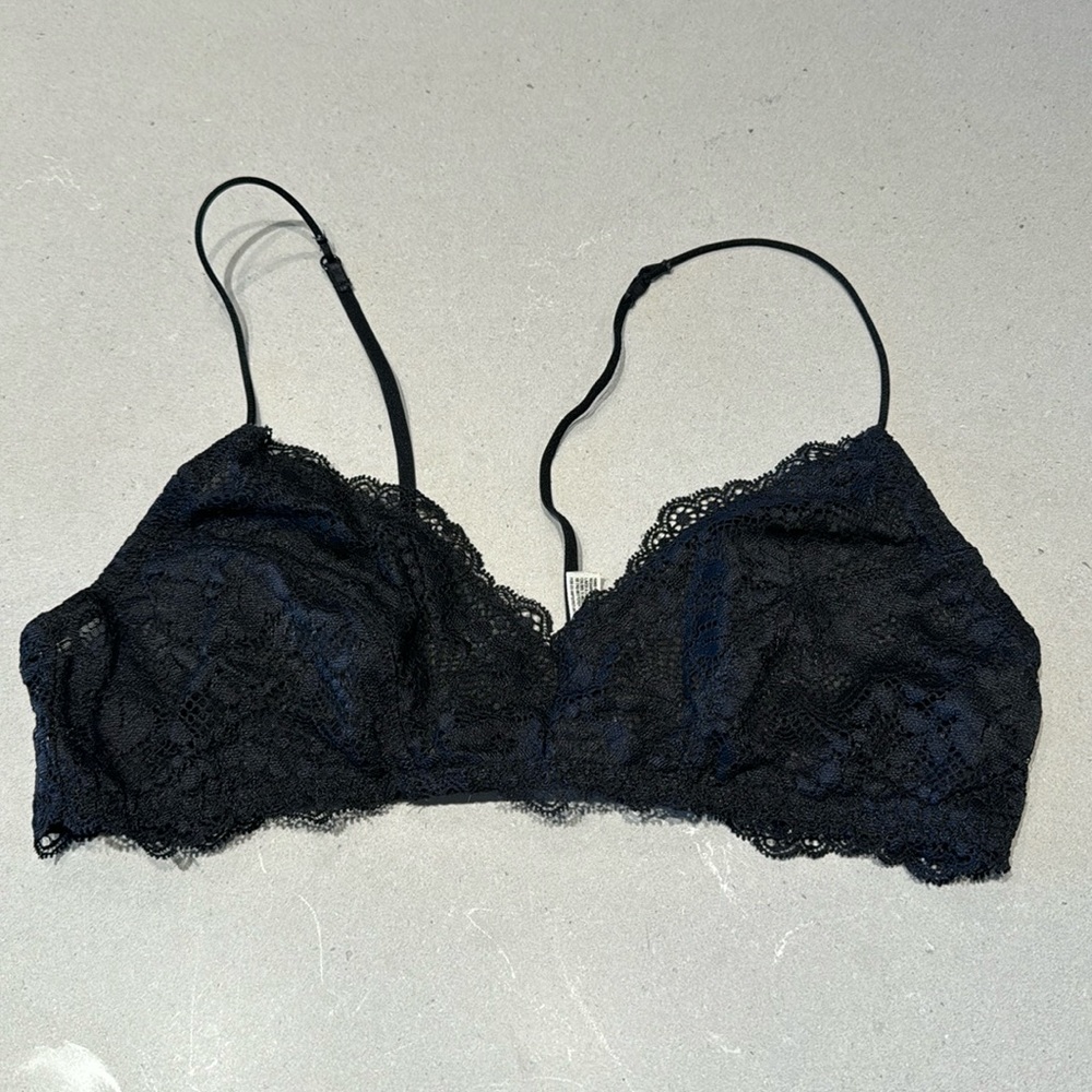 Free People Black Lace Bra